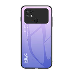 Silicone Frame Mirror Rainbow Gradient Case Cover LS1 for Xiaomi Poco C40 Clove Purple