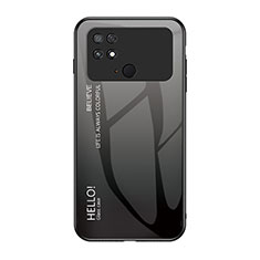 Silicone Frame Mirror Rainbow Gradient Case Cover LS1 for Xiaomi Poco C40 Dark Gray