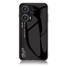 Silicone Frame Mirror Rainbow Gradient Case Cover LS1 for Xiaomi Poco F5 5G Black