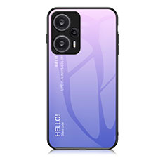 Silicone Frame Mirror Rainbow Gradient Case Cover LS1 for Xiaomi Poco F5 5G Clove Purple