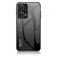 Silicone Frame Mirror Rainbow Gradient Case Cover LS1 for Xiaomi Poco F5 5G Dark Gray