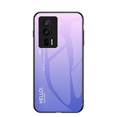 Silicone Frame Mirror Rainbow Gradient Case Cover LS1 for Xiaomi Poco F5 Pro 5G Clove Purple