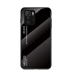 Silicone Frame Mirror Rainbow Gradient Case Cover LS1 for Xiaomi Poco X3 GT 5G Black