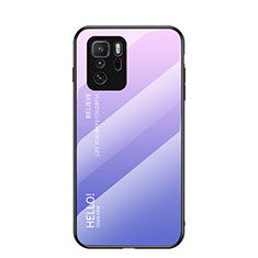 Silicone Frame Mirror Rainbow Gradient Case Cover LS1 for Xiaomi Poco X3 GT 5G Clove Purple