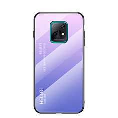 Silicone Frame Mirror Rainbow Gradient Case Cover LS1 for Xiaomi Redmi 10X Pro 5G Clove Purple