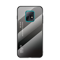 Silicone Frame Mirror Rainbow Gradient Case Cover LS1 for Xiaomi Redmi 10X Pro 5G Dark Gray