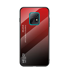 Silicone Frame Mirror Rainbow Gradient Case Cover LS1 for Xiaomi Redmi 10X Pro 5G Red