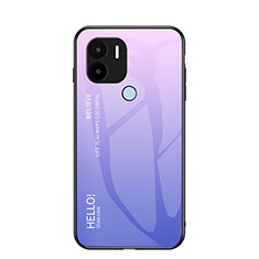 Silicone Frame Mirror Rainbow Gradient Case Cover LS1 for Xiaomi Redmi A1 Plus Clove Purple