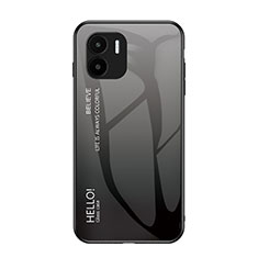 Silicone Frame Mirror Rainbow Gradient Case Cover LS1 for Xiaomi Redmi A2 Dark Gray