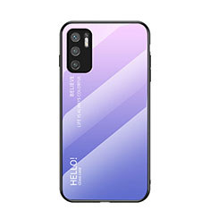 Silicone Frame Mirror Rainbow Gradient Case Cover LS1 for Xiaomi Redmi Note 11 SE 5G Clove Purple