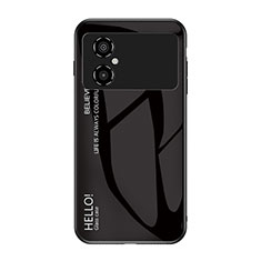Silicone Frame Mirror Rainbow Gradient Case Cover LS1 for Xiaomi Redmi Note 11R 5G Black