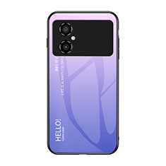 Silicone Frame Mirror Rainbow Gradient Case Cover LS1 for Xiaomi Redmi Note 11R 5G Clove Purple