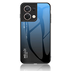 Silicone Frame Mirror Rainbow Gradient Case Cover LS1 for Xiaomi Redmi Note 13 5G Blue