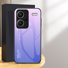 Silicone Frame Mirror Rainbow Gradient Case Cover LS1 for Xiaomi Redmi Note 13 Pro+ Plus 5G Clove Purple