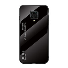 Silicone Frame Mirror Rainbow Gradient Case Cover LS1 for Xiaomi Redmi Note 9S Black