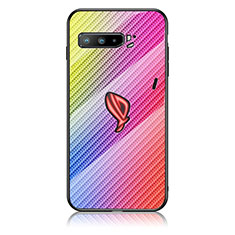Silicone Frame Mirror Rainbow Gradient Case Cover LS2 for Asus ROG Phone 3 Pink