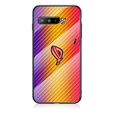 Silicone Frame Mirror Rainbow Gradient Case Cover LS2 for Asus ROG Phone 3 Strix ZS661KS Orange