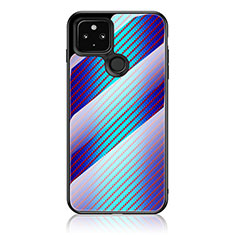 Silicone Frame Mirror Rainbow Gradient Case Cover LS2 for Google Pixel 5 Blue