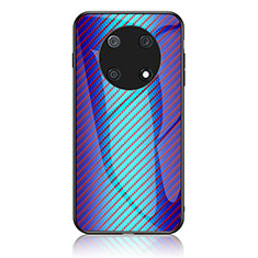 Silicone Frame Mirror Rainbow Gradient Case Cover LS2 for Huawei Nova Y90 Blue