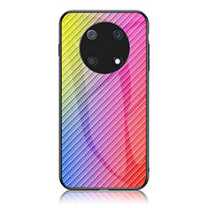 Silicone Frame Mirror Rainbow Gradient Case Cover LS2 for Huawei Nova Y90 Pink