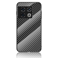 Silicone Frame Mirror Rainbow Gradient Case Cover LS2 for OnePlus 10 Pro 5G Black