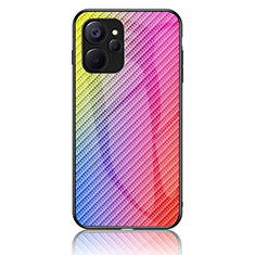 Silicone Frame Mirror Rainbow Gradient Case Cover LS2 for Realme 10 5G Pink