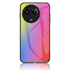 Silicone Frame Mirror Rainbow Gradient Case Cover LS2 for Realme 11 5G Pink