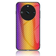 Silicone Frame Mirror Rainbow Gradient Case Cover LS2 for Realme Narzo 60 Pro 5G Orange