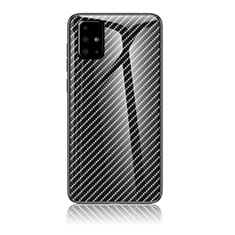 Silicone Frame Mirror Rainbow Gradient Case Cover LS2 for Samsung Galaxy A51 4G Black