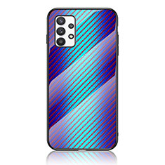 Silicone Frame Mirror Rainbow Gradient Case Cover LS2 for Samsung Galaxy A53 5G Blue