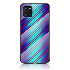 Silicone Frame Mirror Rainbow Gradient Case Cover LS2 for Samsung Galaxy A81 Blue