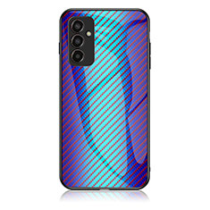 Silicone Frame Mirror Rainbow Gradient Case Cover LS2 for Samsung Galaxy M13 4G Blue