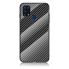Silicone Frame Mirror Rainbow Gradient Case Cover LS2 for Samsung Galaxy M31 Prime Edition Black