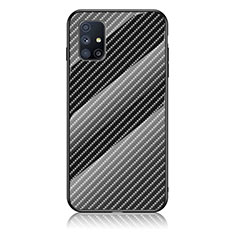 Silicone Frame Mirror Rainbow Gradient Case Cover LS2 for Samsung Galaxy M31s Black