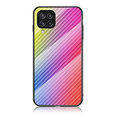 Silicone Frame Mirror Rainbow Gradient Case Cover LS2 for Samsung Galaxy M32 4G Pink