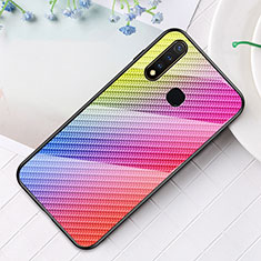 Silicone Frame Mirror Rainbow Gradient Case Cover LS2 for Vivo iQOO U3 4G Pink