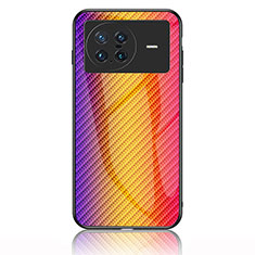 Silicone Frame Mirror Rainbow Gradient Case Cover LS2 for Vivo X Note Orange