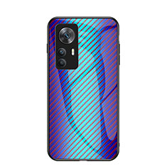 Silicone Frame Mirror Rainbow Gradient Case Cover LS2 for Xiaomi Mi 12T 5G Blue