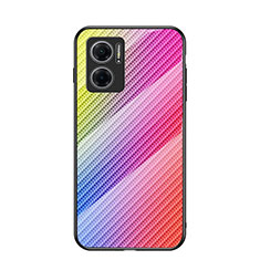 Silicone Frame Mirror Rainbow Gradient Case Cover LS2 for Xiaomi Redmi 10 Prime Plus 5G Pink