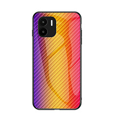 Silicone Frame Mirror Rainbow Gradient Case Cover LS2 for Xiaomi Redmi A2 Plus Orange