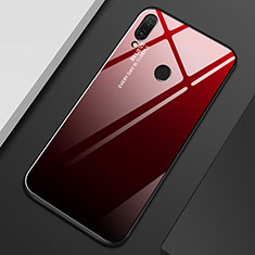 Silicone Frame Mirror Rainbow Gradient Case Cover M01 for Huawei Y9 (2019) Red and Black