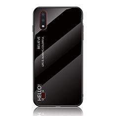 Silicone Frame Mirror Rainbow Gradient Case Cover M01 for Samsung Galaxy A01 SM-A015 Black