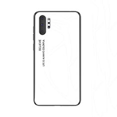 Silicone Frame Mirror Rainbow Gradient Case Cover M01 for Samsung Galaxy Note 10 Plus 5G White