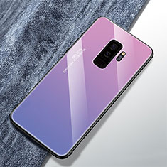 Silicone Frame Mirror Rainbow Gradient Case Cover M01 for Samsung Galaxy S9 Plus Purple