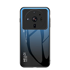 Silicone Frame Mirror Rainbow Gradient Case Cover M01 for Xiaomi Mi 12S Ultra 5G Blue