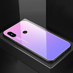 Silicone Frame Mirror Rainbow Gradient Case Cover M01 for Xiaomi Mi A2 Purple