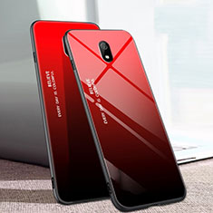 Silicone Frame Mirror Rainbow Gradient Case Cover M01 for Xiaomi Redmi 8A Red
