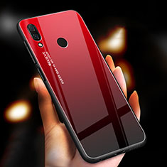 Silicone Frame Mirror Rainbow Gradient Case Cover M01 for Xiaomi Redmi Note 7 Pro Red
