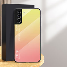 Silicone Frame Mirror Rainbow Gradient Case Cover M02 for Samsung Galaxy S24 5G Orange