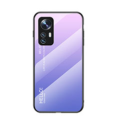 Silicone Frame Mirror Rainbow Gradient Case Cover M02 for Xiaomi Mi 12 Pro 5G Clove Purple